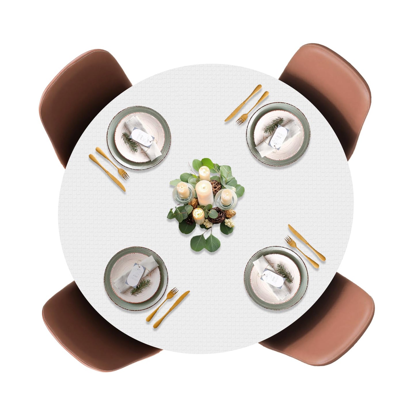 LAMINET - Deluxe Cushioned Heavy-Duty Elastic Edged Quilted Table Pad - Large Round - Fits Tables up to 45" - 56” Diameter - The Ultimate Protection for Your Table
