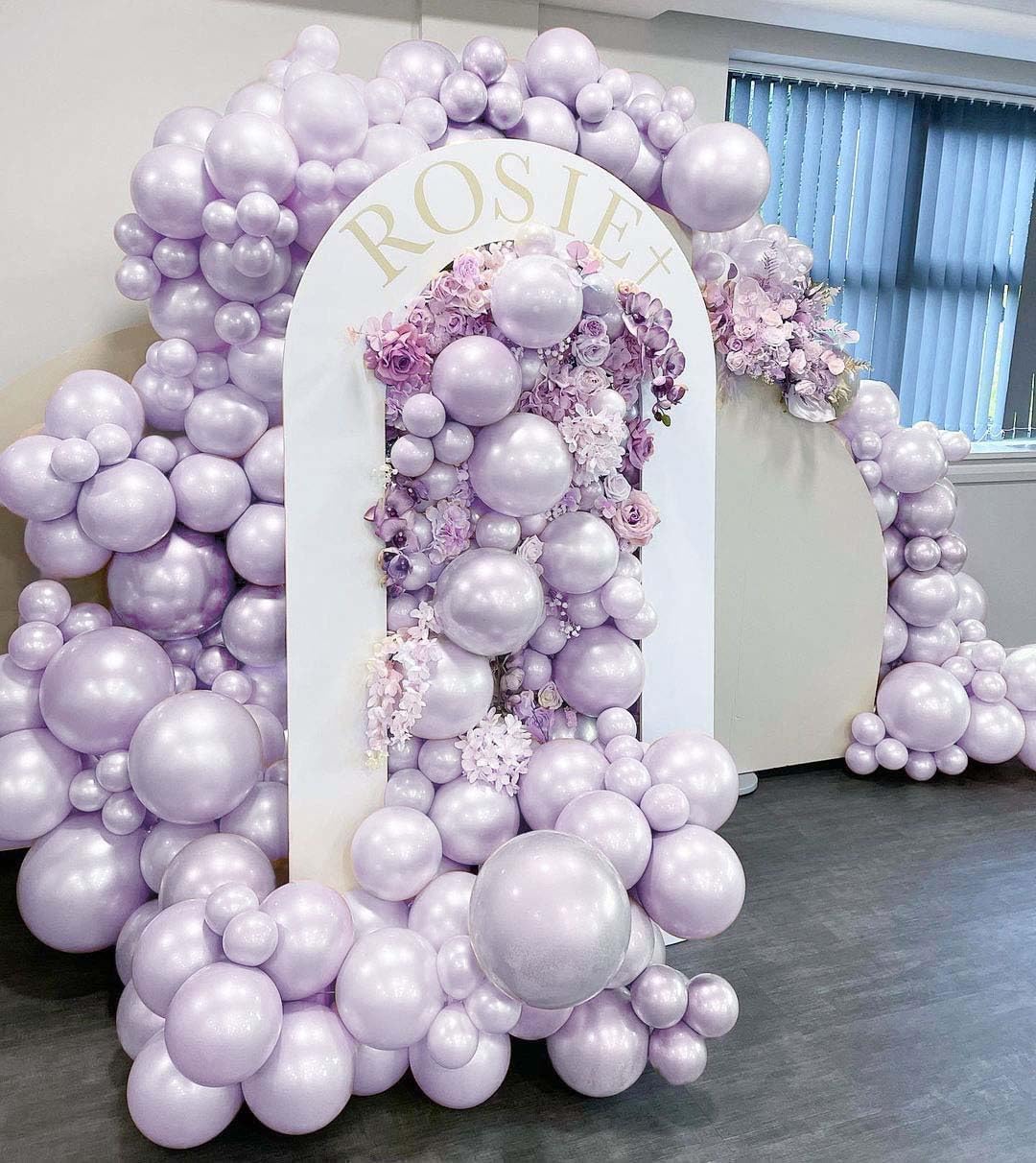 Skiennix Pearl Purple Balloons - Double Stuffed Light Lavender & Lilac for Birthday & Baby Shower Decor | 18/12/5in Sizes