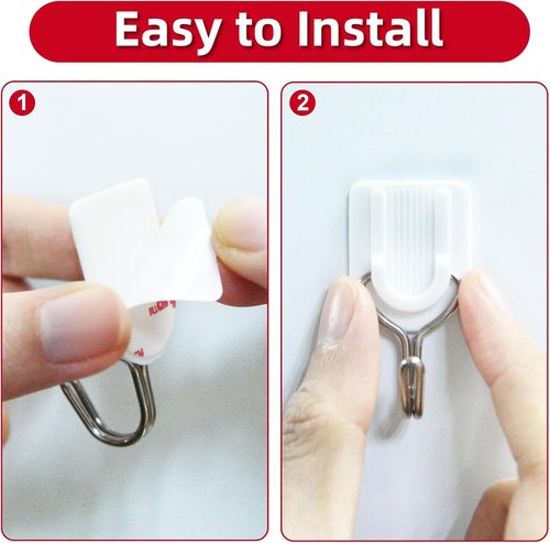 25 Heavy-Duty Wire Hooks by [Brand Name] - No Damage Adhesive Wall Hooks for Keys, Coats, Towels & More