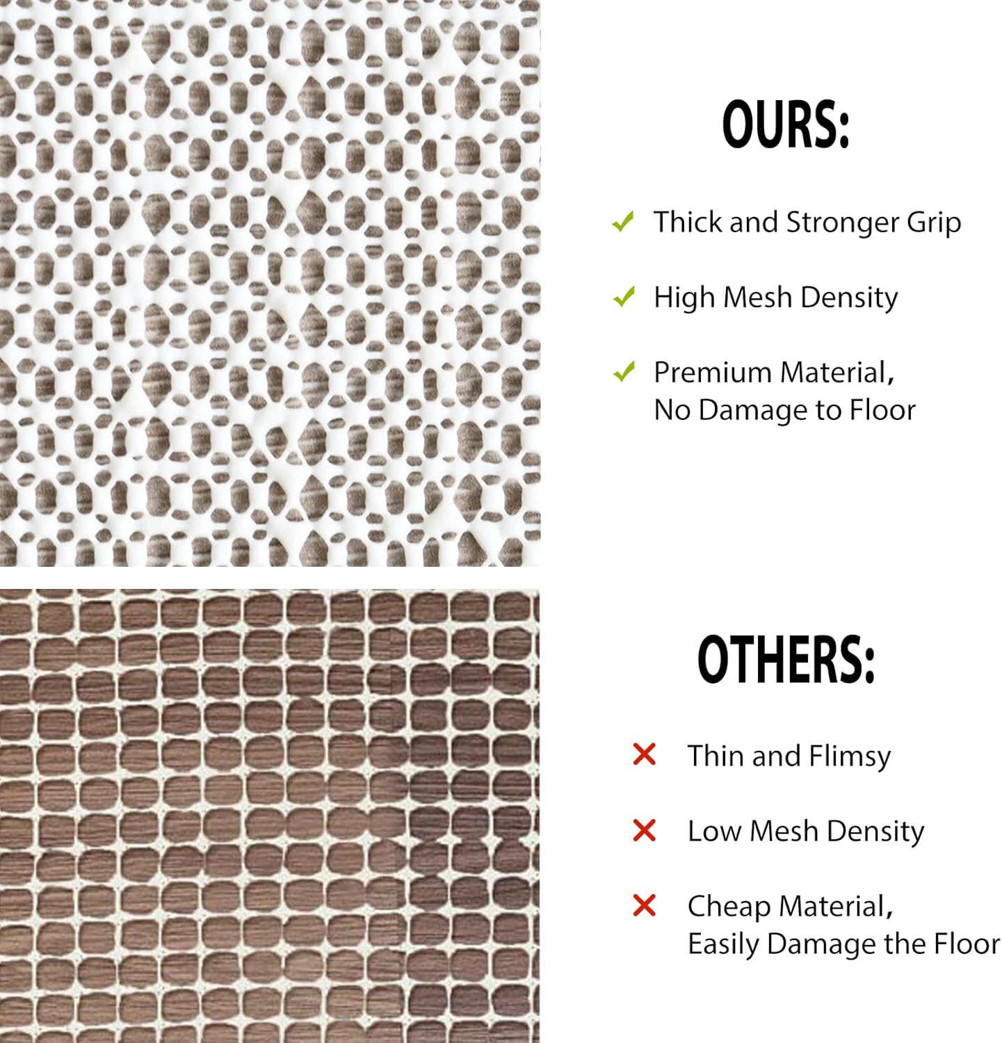 Skiennix Non-Slip Rug Pad - 4x6 Gripper for Hardwood Floors | Beige Anti-Skid Mat to Secure Area Rugs