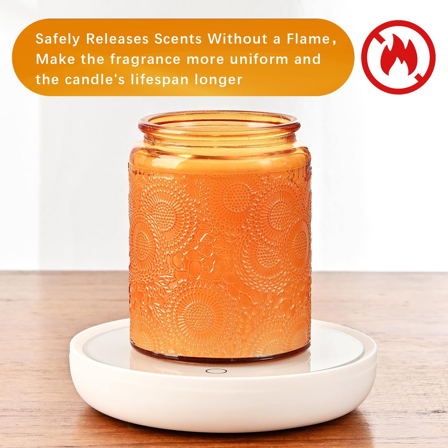 ASAWASA Smart Candle Warmer for Large Jar, Coffee Mug Warmers, with Gravity Switch Auto Shut-On/Off, Safely and evenly Release The Aroma, Keep The Drink at a Pleasant Temperature, A Thoughtful Gifts
