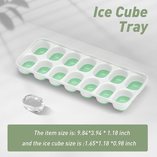 ChefAide Ice Cube Tray - Durable Stackable Design with Removable Lids | 4 Packs of 56 Easy-Release Cubes