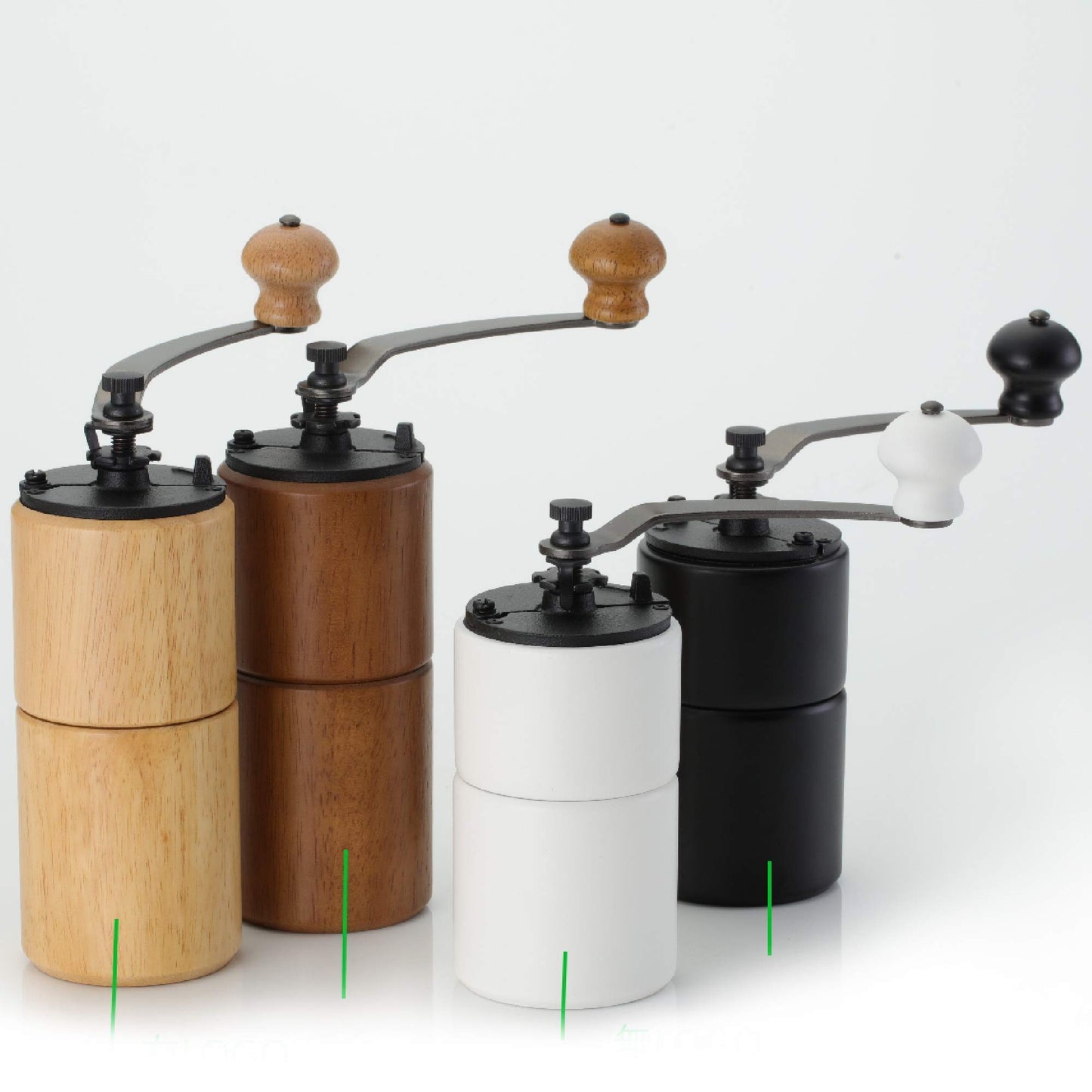 AKIRAKOKI Manual Coffee Bean Grinder Wooden Mill with Cast Iron Burr, Large Capacity Hand Crank, Portable Travel Camping Adjustable (light)