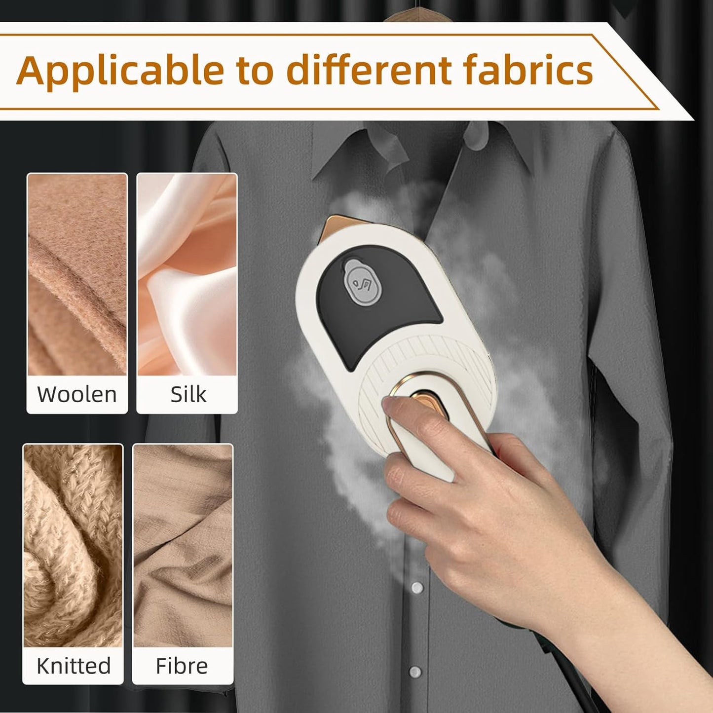 Skiennix Mini Travel Steam Iron - Portable Handheld Steamer with Dual Voltage & Quick Heat Up | Lightweight Non-Stick Soleplate