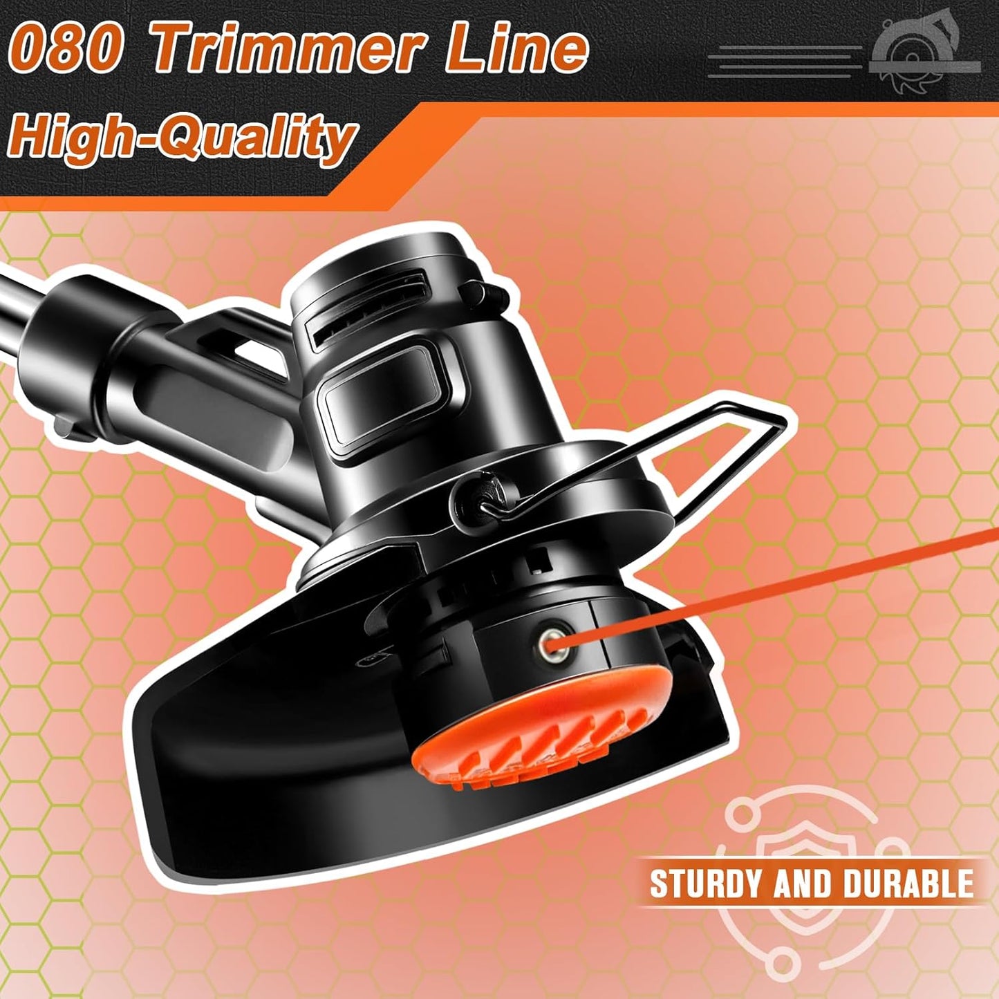 KAKO 080 Trimmer Line - Durable Square Weed Wacker String | 1200 Ft, 3 Lb Nylon Fits Most Trimmers