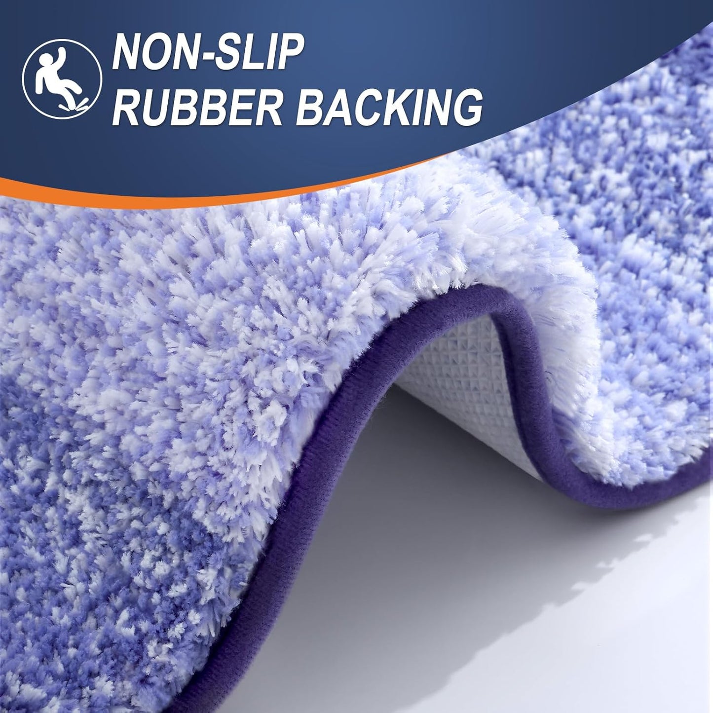 OLANLY Bathroom Runner Rug - Extra Soft Microfiber Mat 47x24 | Quick Dry & Washable, Blue-Violet