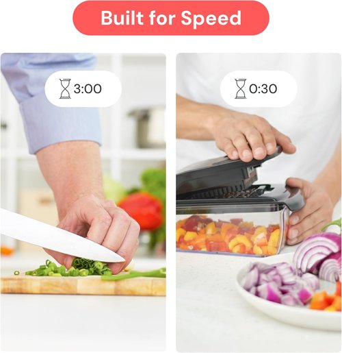 Fullstar Vegetable Chopper - Original Pro Food Dicer with Container | 2-in-1 Kitchen Gadget (White)