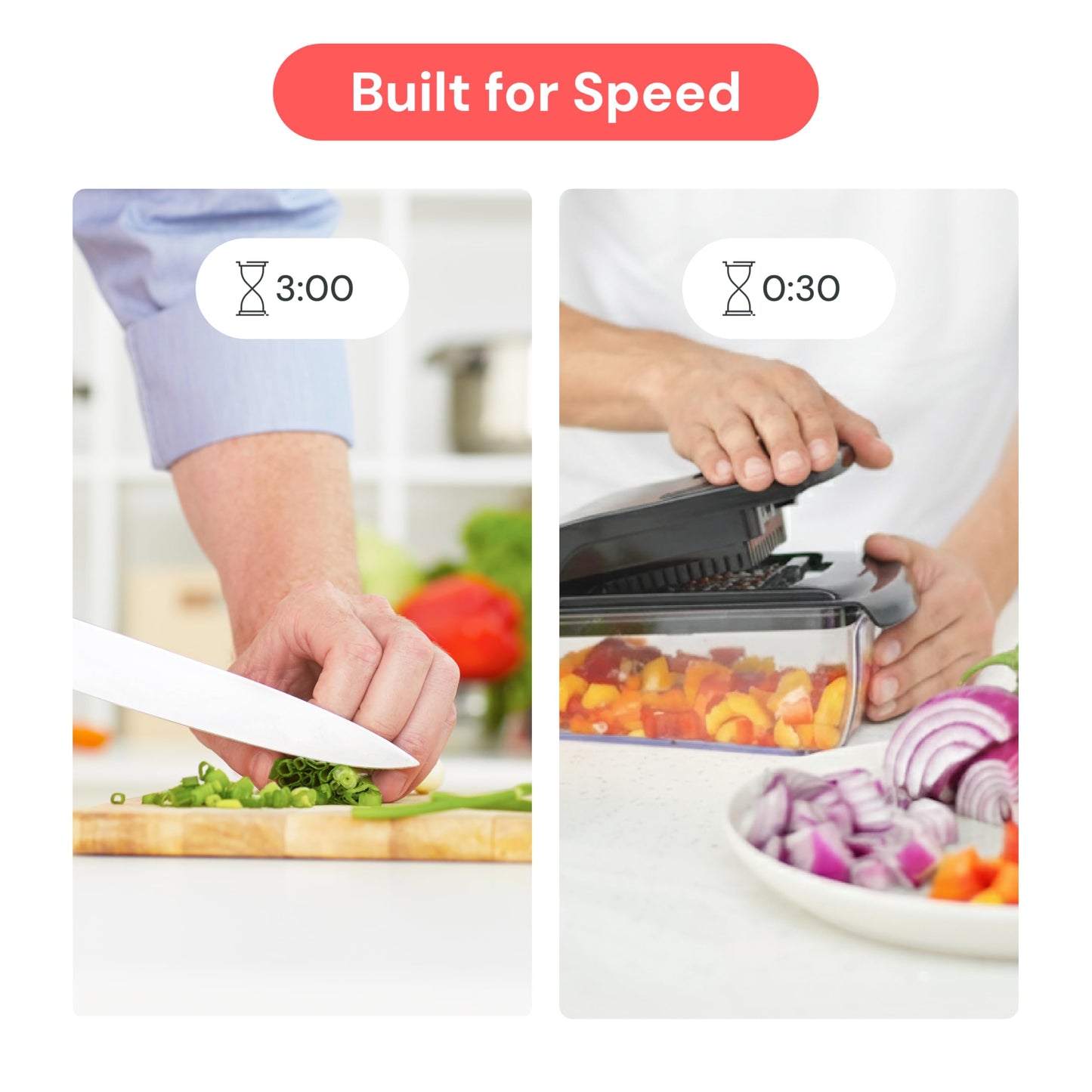 Fullstar The Original Pro Chopper - Vegetable Chopper and Slicer, Food Chopper with Container, Fruit Slicer, Kitchen Gadgets & Gifts, Home Essentials (6 in 1, White)