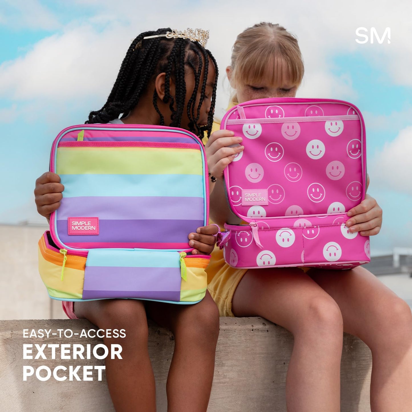 Simple Modern Kids Lunch Box for School | Reusable Insulated Lunch Bag for Toddler, Girl, and Boy | Meal Containers with Exterior & Interior Pockets | Hadley Collection | Unicorn Fields