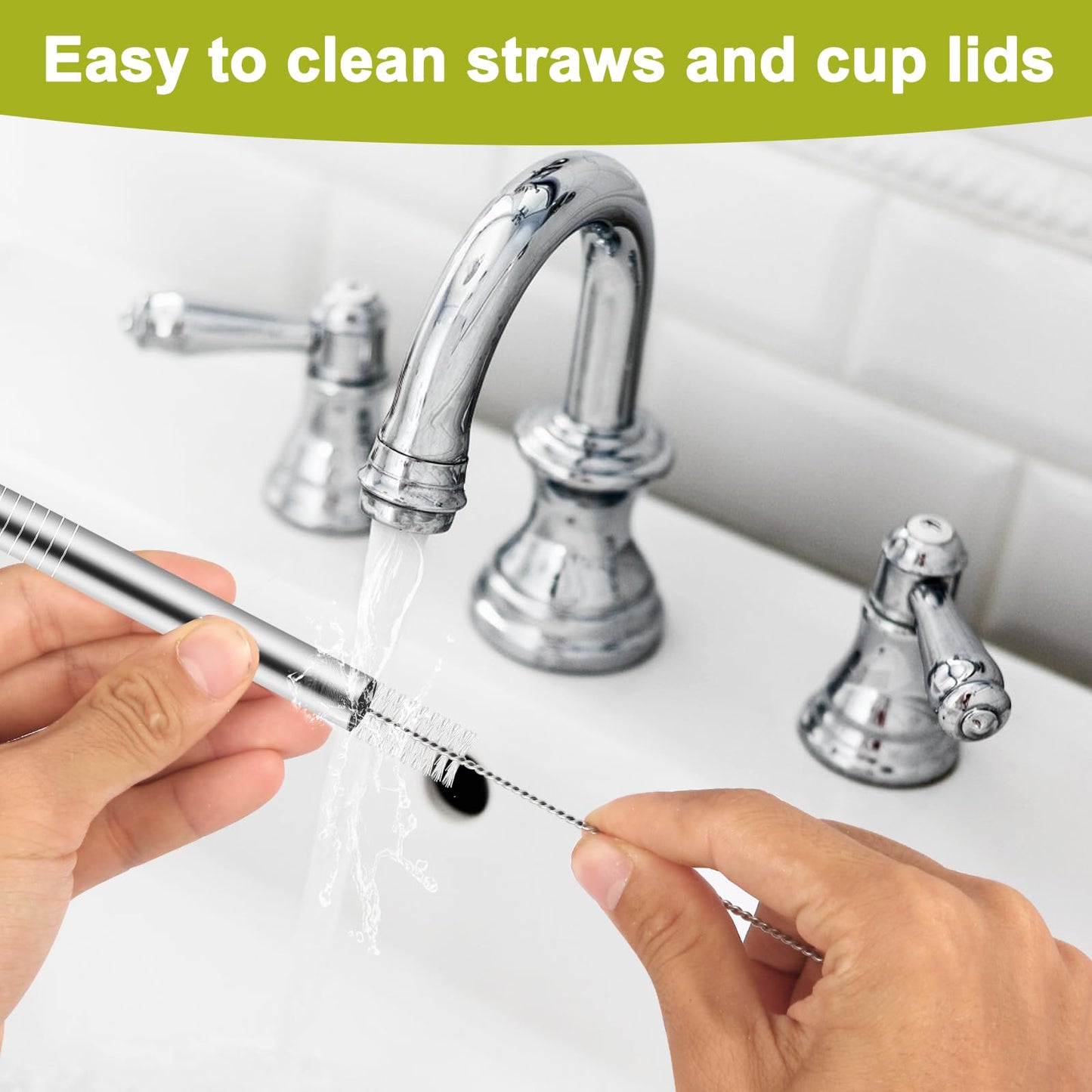 Metal Straw Replacement Compatible With Owala Kids Tumbler Cup 12oz & 15oz, Stainless Steel Straws for Owala Kids Water Bottle Accessories, With 2 Straw Cleaner, Reusable - 4Pcs