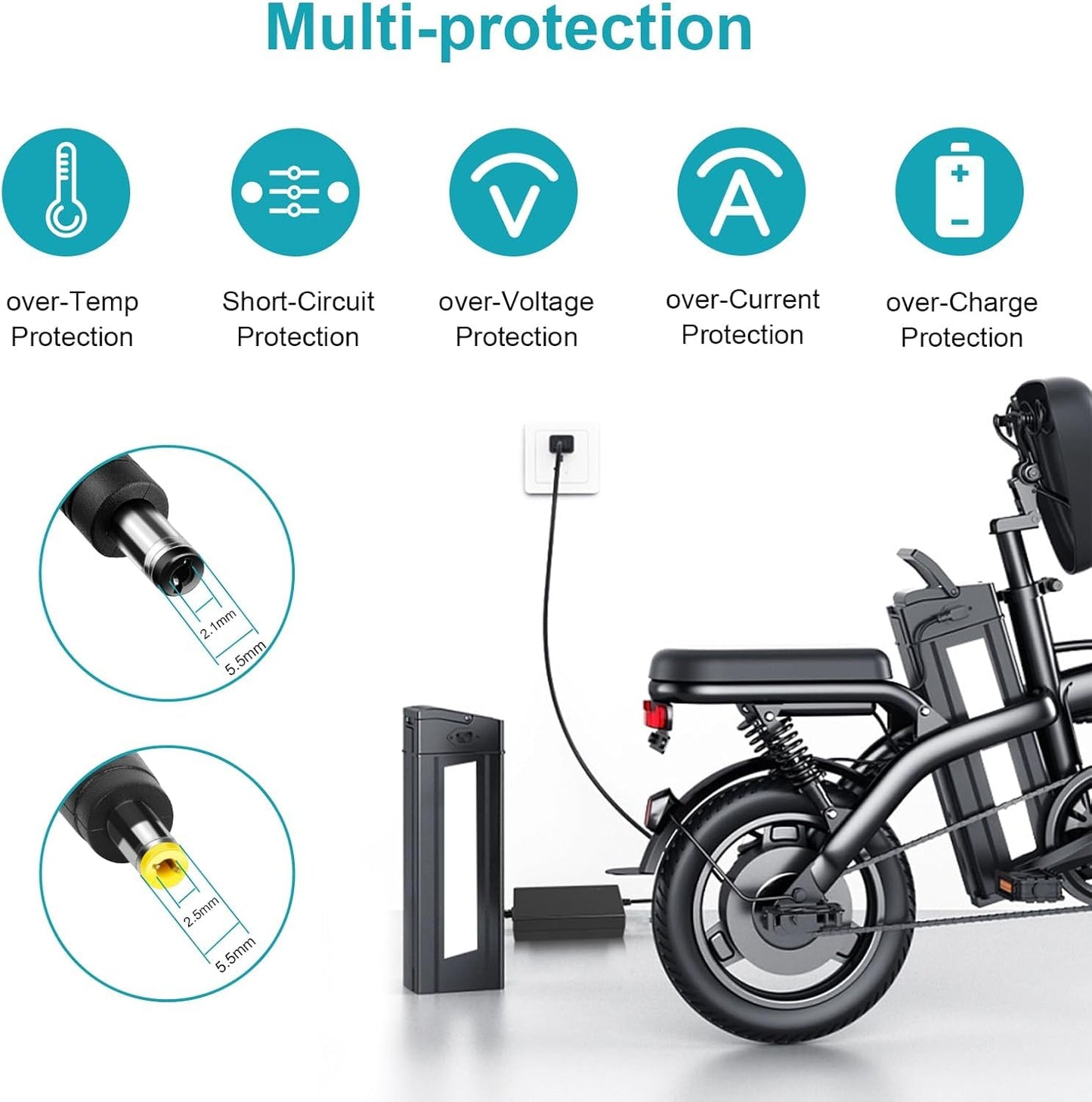 48V Battery Charger for Caroma Electric Scooter C1, E66 Pro, E68 Pro, Lightning, P1, P2, P3, 750W (1200W Peak)