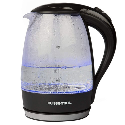 Electric Water Tea Kettle (1.7Liters) -Fast Heating w Auto Shut-Off, Boil-Dry Protection & Cool Touch Handle- Non Slip 360° Rotary Base -30" Cord Wraps into Base for Easy Storage & Cordless Serving