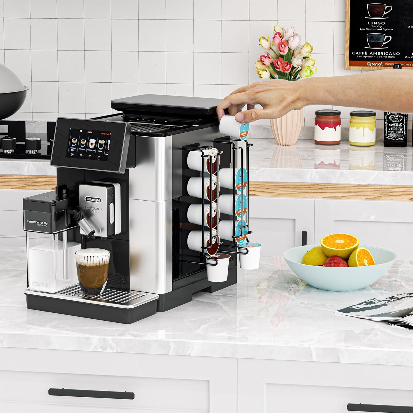 XILIMEN Coffee Pod Holders for Small Countertops, Side Mount Coffee Pod Capsule Organizer & Storage