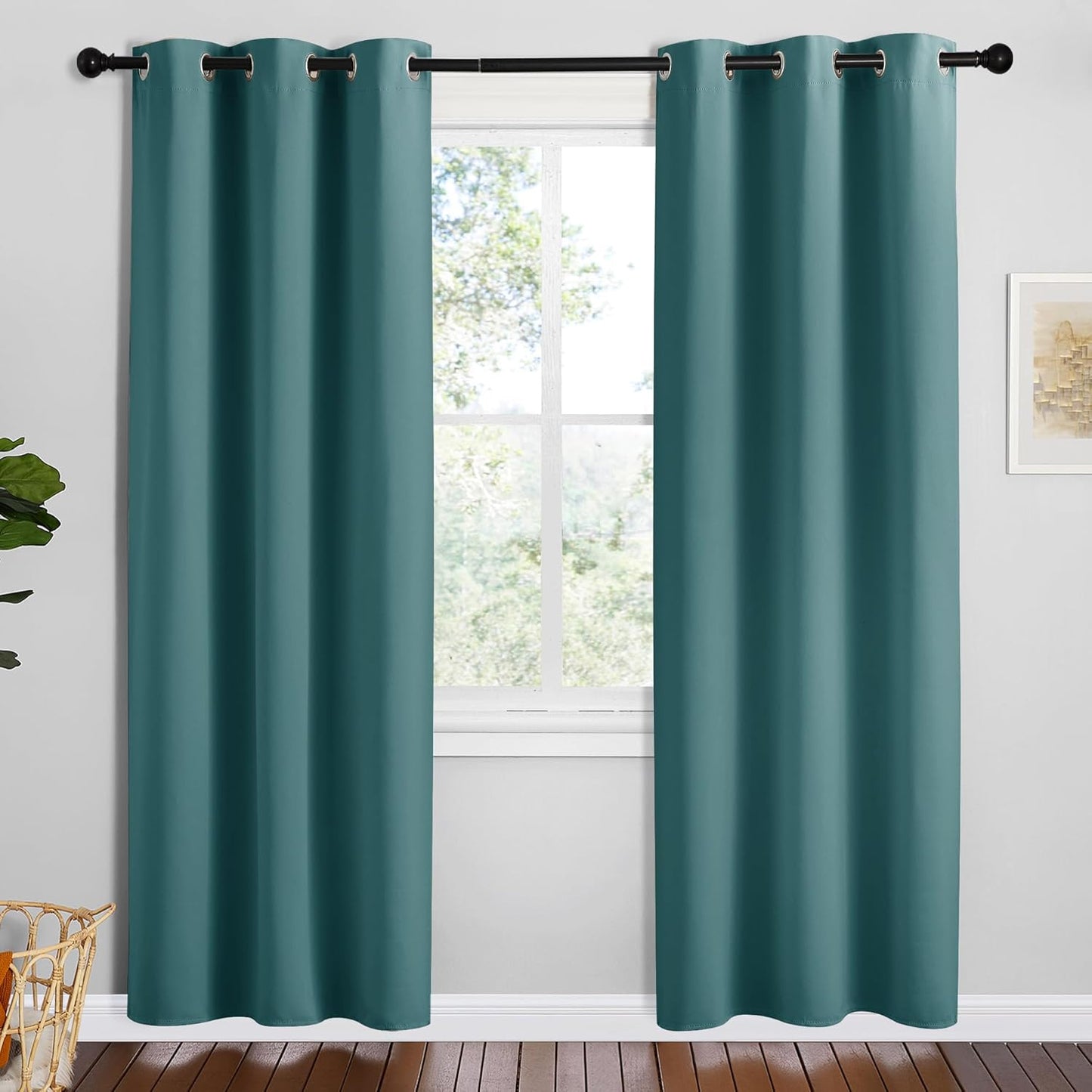 NICETOWN Sea Teal Blackout Curtains - Thermal Insulated Drapes for Bedroom | 78" Length, 2 Panels, 42" Wide