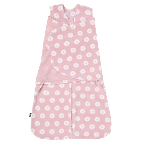 HALO Micro-Fleece Sleepsack Swaddle - 3-Way Adjustable Blanket for Newborns | Daisy, TOG 3.0, 0-3 Months