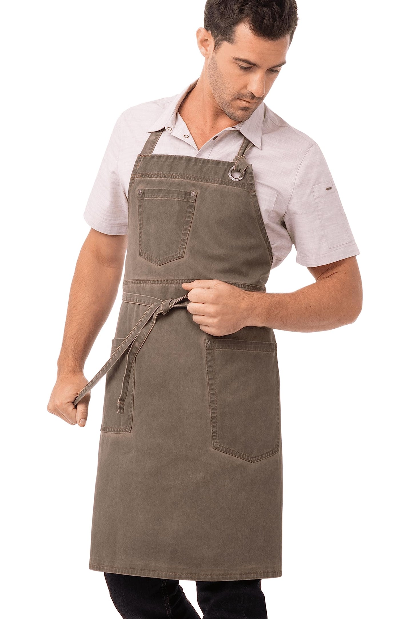 Chef Works Unisex Dorset Bib Apron, Earth Brown, One Size