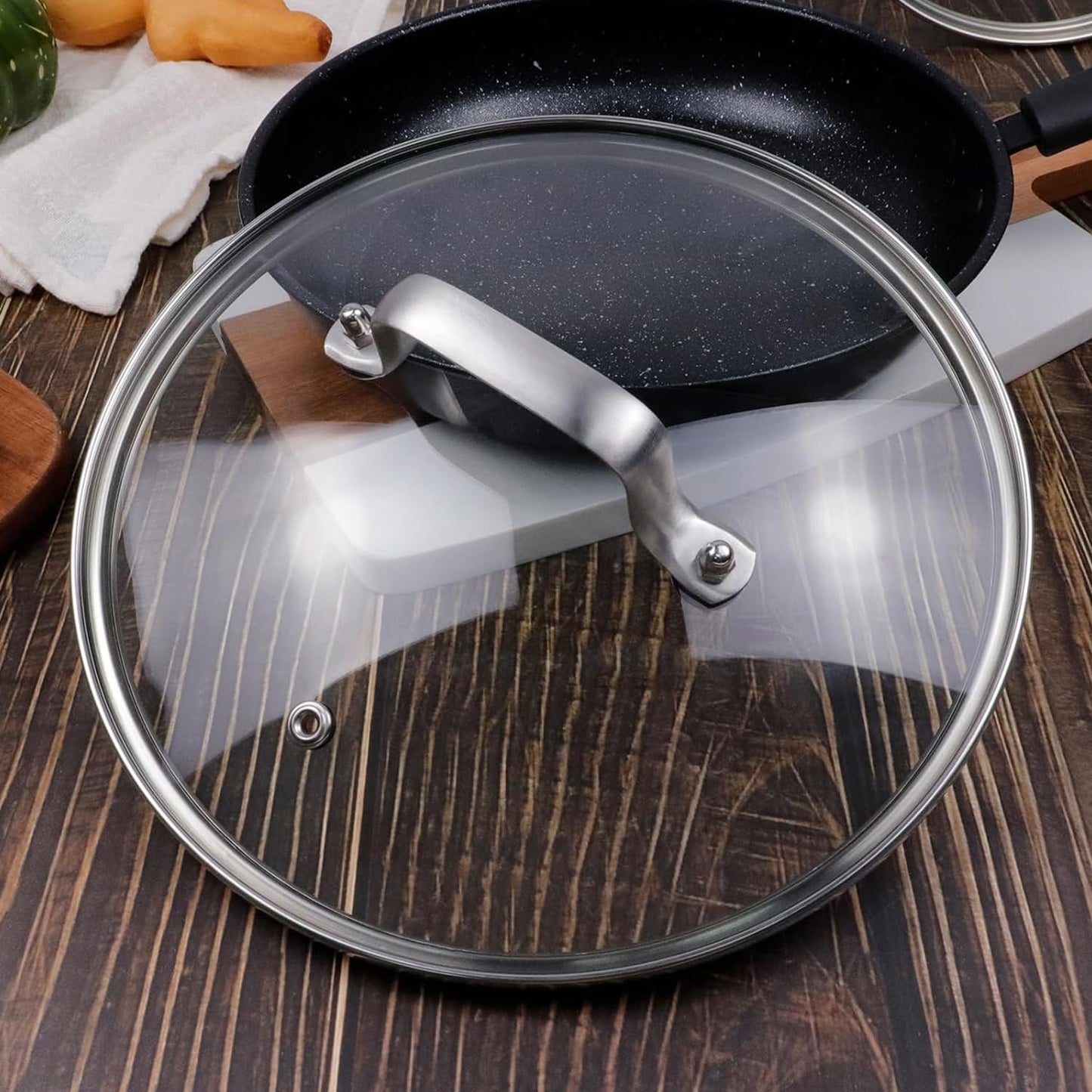 10 Inch Glass Lid for Lodge Cast Iron Skillet, 10" OXO Obsidian Frying Pan, Calphalon stainless pans and Other 10-10.25 Inch Kitchenware