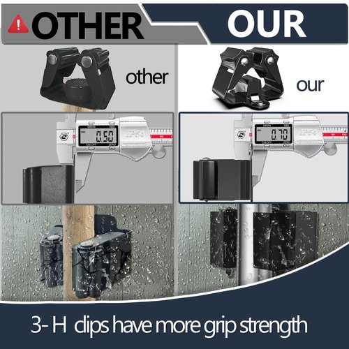 3-H Stainless Steel Broom Holder - Heavy Duty Wall Mount Mop Organizer for Kitchen, Laundry, Garage, Bathroom | 6 Pack