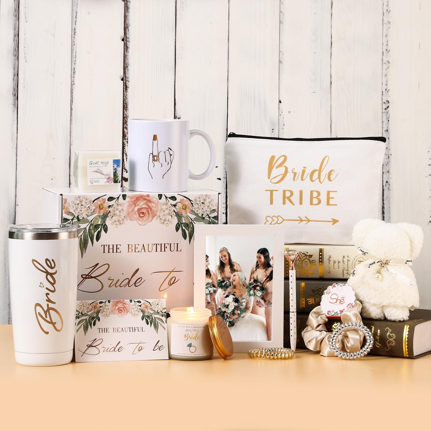 DHQH Bride To Be Gifts Bridal Shower Gift Box Bride Gift for Wedding - Stainless Steel & Ceramic Cups Bachelorette Gifts For Bride Ideal Bridal Shower Gifts for Bride to Be