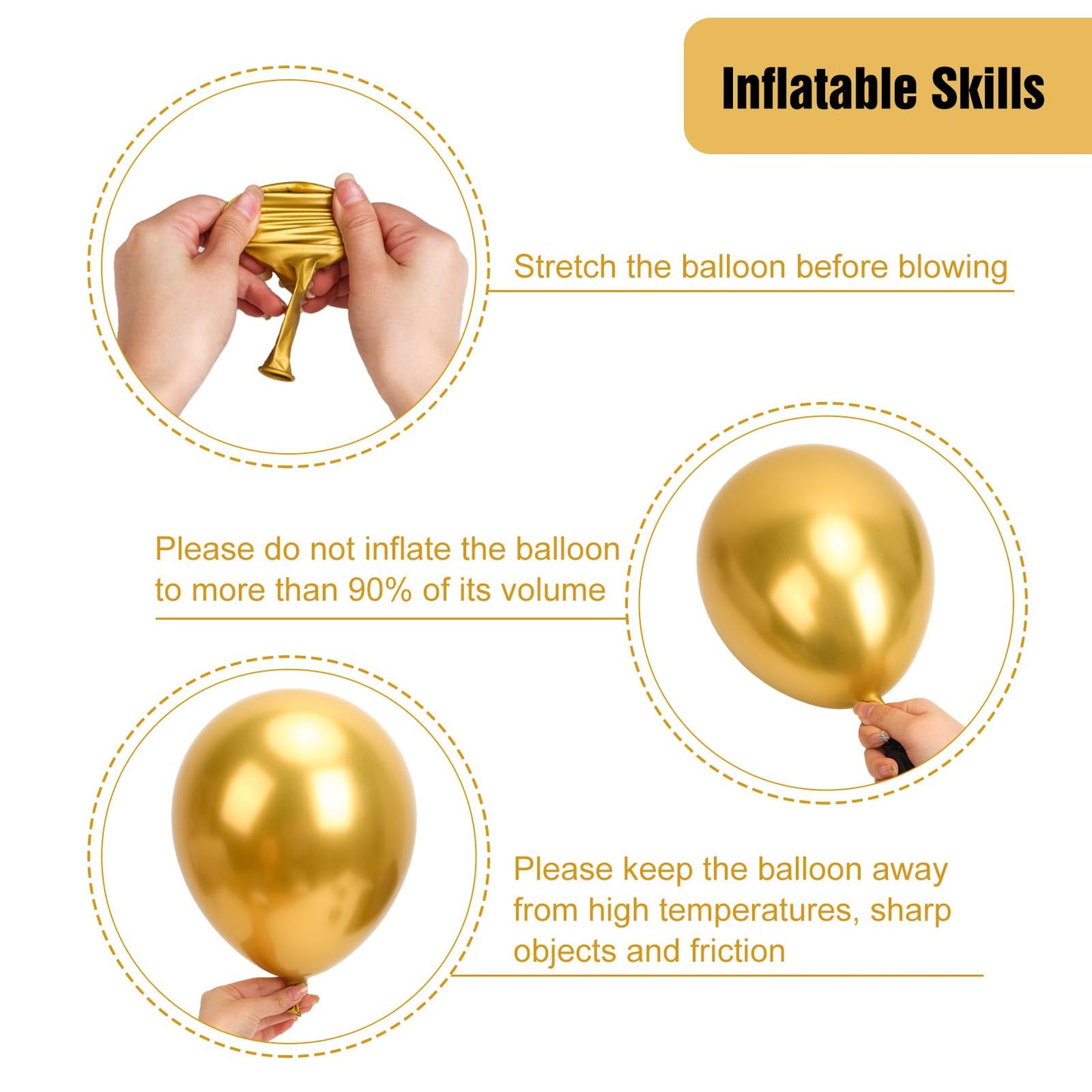 RUBFAC 154pcs Metallic Gold Balloons Different Sizes 18 12 10 5 Inch, Latex Balloon Garland Arch Kit for Birthday Party Graduation Wedding Holiday Decoration