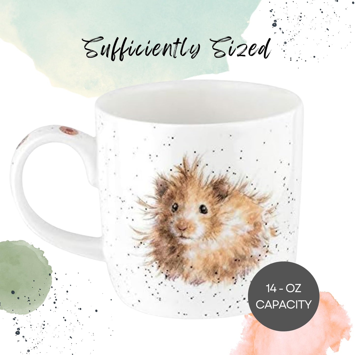 Royal Worcester Wrendale Designs Diet Starts Tomorrow Mug | 14 Ounce Large Coffee Mug with Hamster Design | Made from Fine Bone China | Microwave and Dishwasher Safe