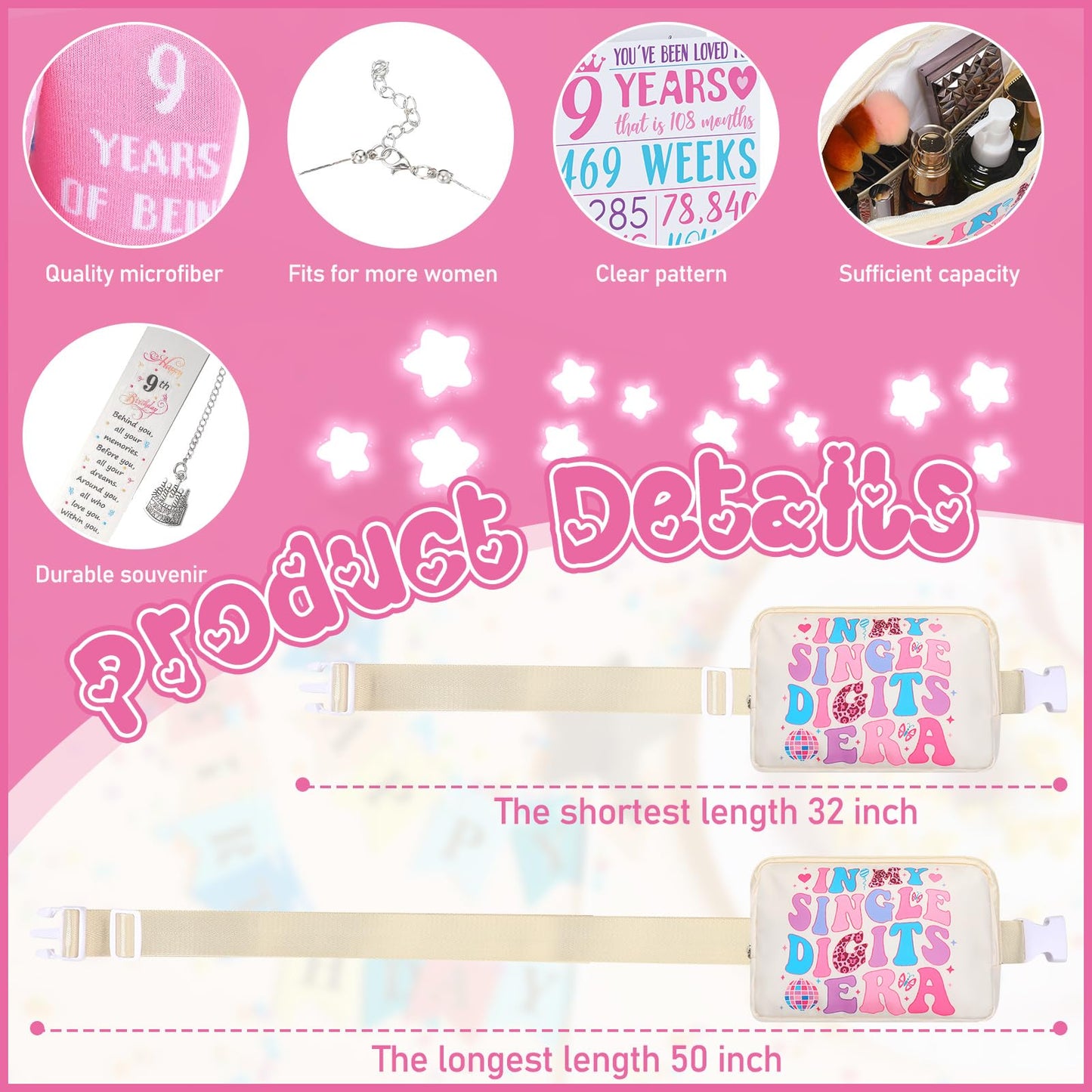 Skylety 9 Year Old Girl Gifts Ideas Gifts for 9 Year Old Beautiful Teen Girls Birthday Decorations Set of 9 Popular Present Basket Box for Her