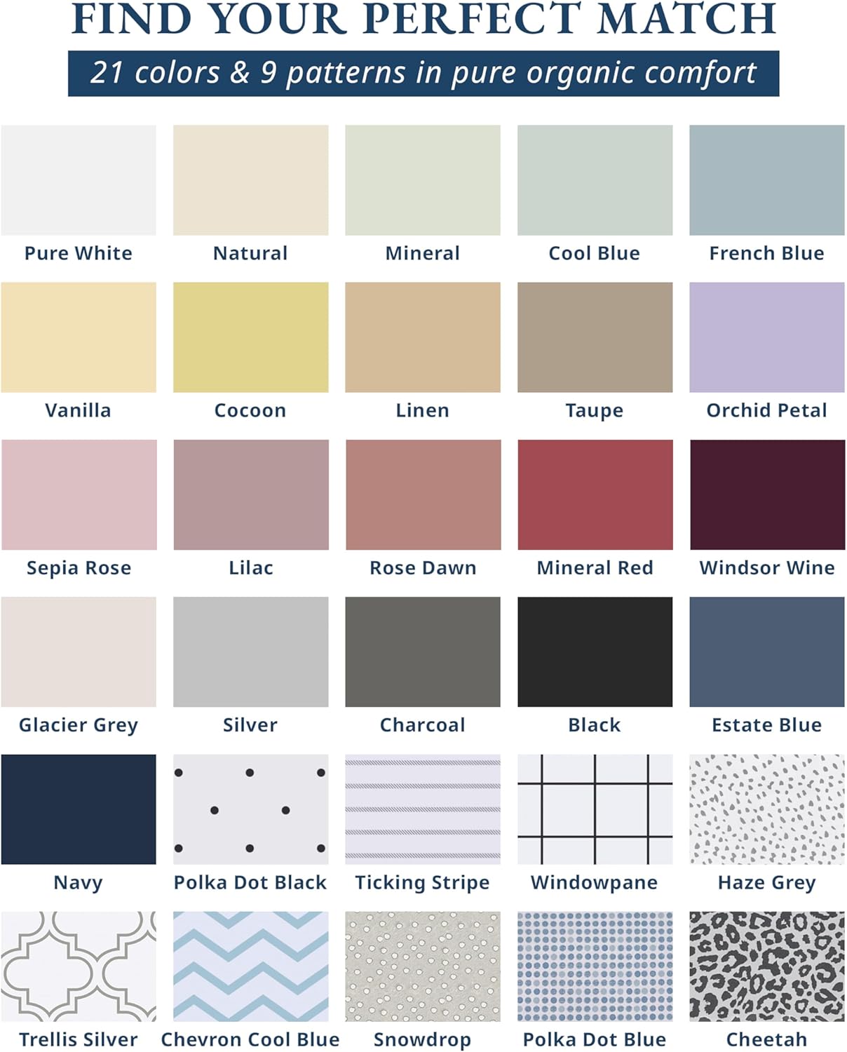 LANE LINEN 100% Organic Cotton Queen Sheet Set - Soft Percale Weave, Deep Pocket, Hotel-Quality | Glacier Grey