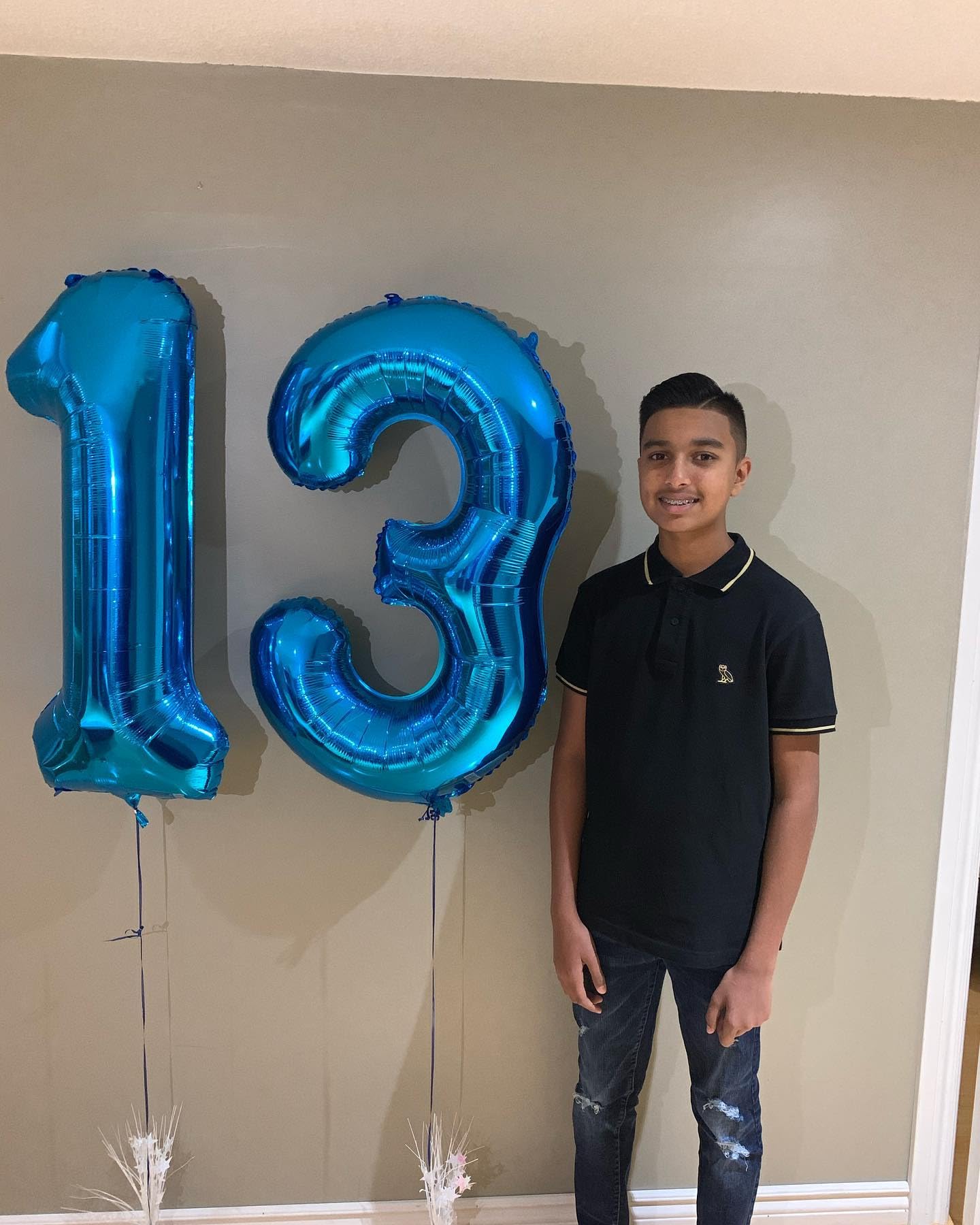 Navy Blue Number 13 Balloon 40 inch, 13 Number Balloons, 13th Navy Blue Birthday Decorations, 13 Year Old Girls Boys Blue Party Supplies