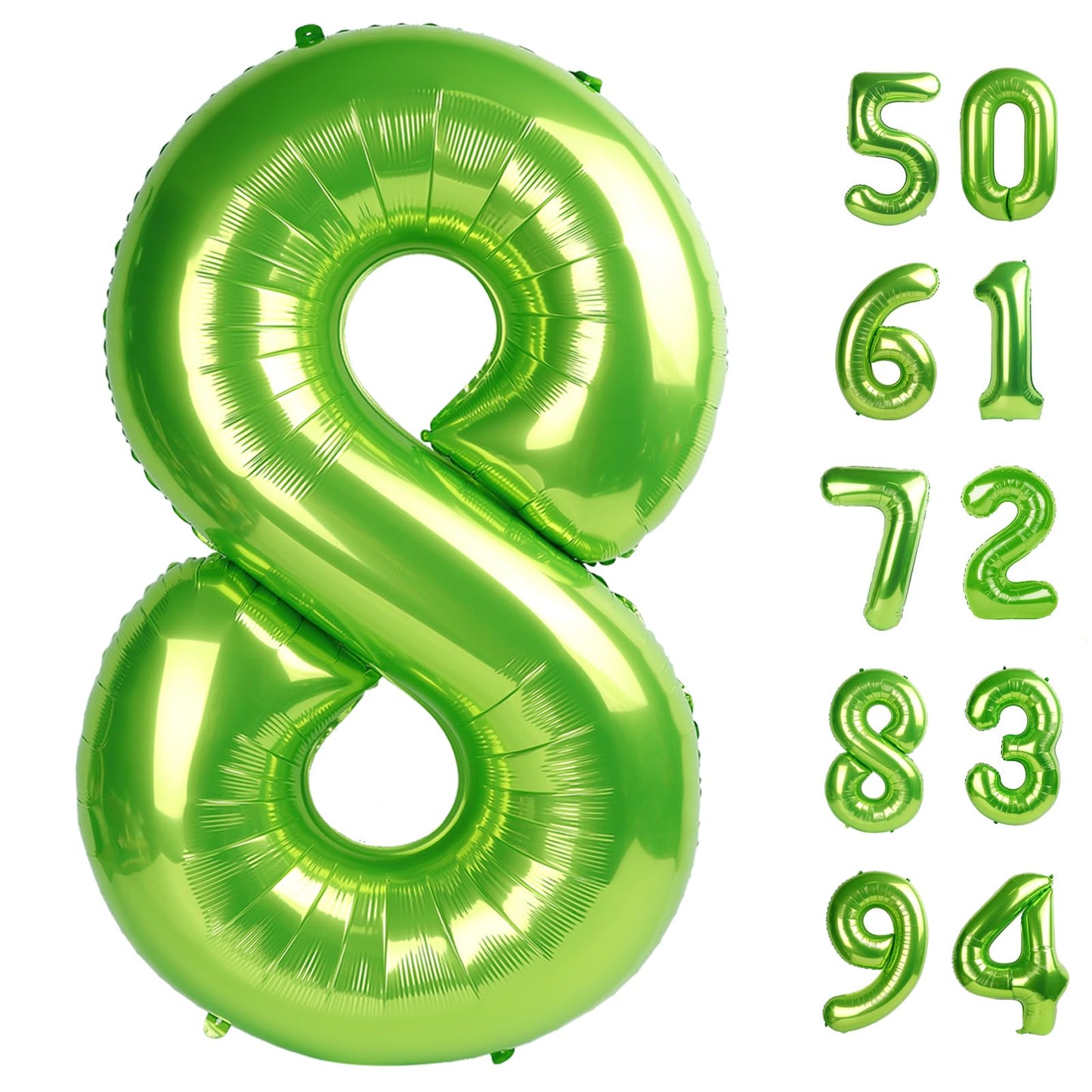 Light Green 8 Balloon, Number Balloons 40 Inch, 8th Birthday Decorations for Girls, Birthday Balloons, Light Green Party Supplies, Number 8 Balloon