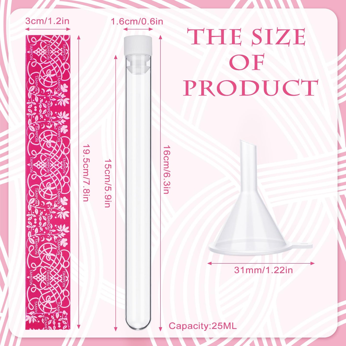 Copkim 38 Pcs Tampon Tube Set Included Plastic Travel Tube Containers for Women Tampon Reusable Wrappers(Stylish Style)