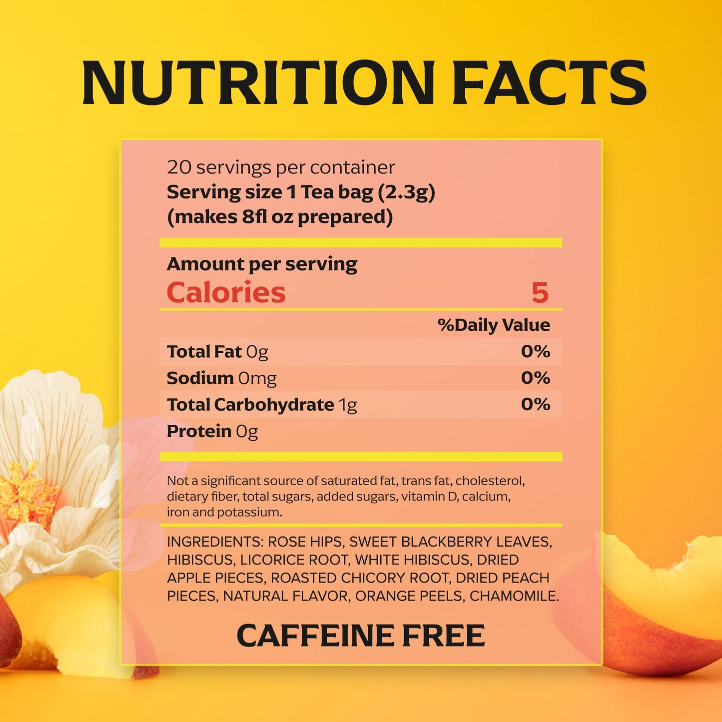 Lipton Peach Paradise Tea Bags, Caffeine Free Tea, Fruit and Herbal Tea, Individually Wrapped, 80 Total tea Bags (20ct - Pack of 4)