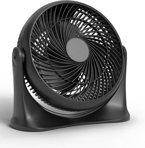 EZ-CHILL High Velocity Tabletop Air Circulator Fan - Quiet 3-Speed Personal Fan | 90-Degree Tilt, Black