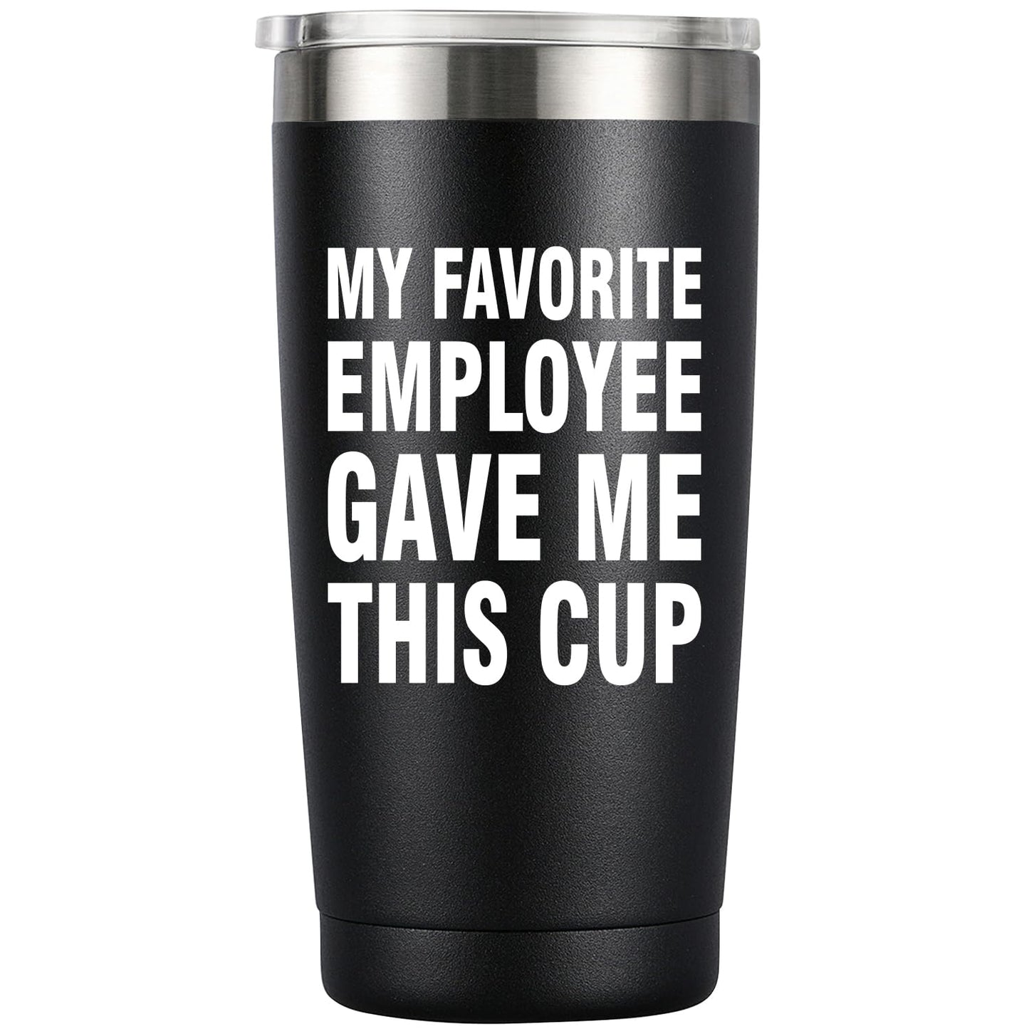 MASGALACC My Favorite Employee Gave Me This Cup Funny Boss Gift from Employees Coworkers Gifts to Employer Novelty Drinkware Coffee Mug, 20oz Stainless Steel Insulated Tumbler, Black