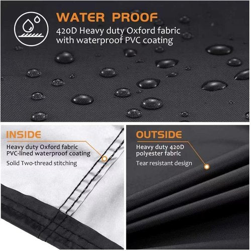 BBQ Grill Cover - Waterproof 32-36 Inch Gas Grill Cover with Adjustable Velcro Strap | Fits Weber, Char Broil, Nexgrill