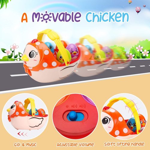 Easter Egg Toys Gift for Toddlers, Easter Basket Stuffers for 18 month 1 2 3 4 5+ Year Old Kids Girls Boys Baby, Large Plastic Easter Eggs Fillable, Nesting Stacking Toy Easter Hunt Party Favor