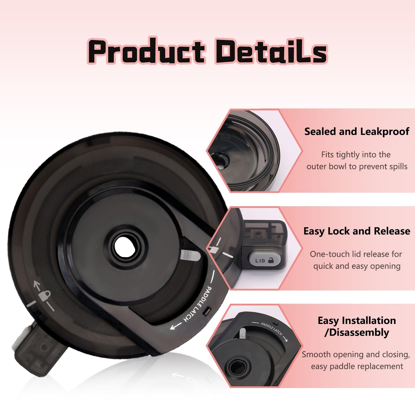 FIIOEOY Outer Bowl Lid Suitable for NC301 Ice Cream Maker, Creami Lid Replacement Compatible with NC299AMZ/NC301/NC300/NC201/NC101 Series (NO Paddle), Reusable, BPA-Free, Dishwasher Safe