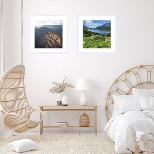 JCJMY 22x22 Picture Frame - White Wall Display with 18x18 Mat & Shatter-Resistant Plexiglass