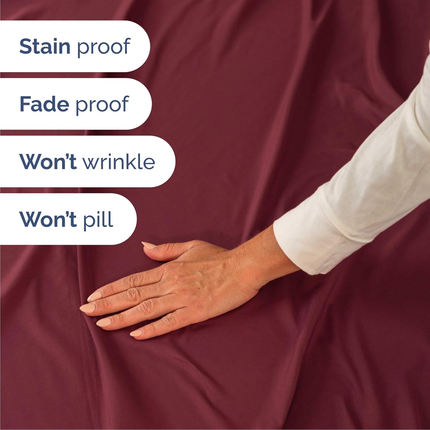 Queen Size 4-Piece Sheet Set - Comfy Cooling Bed Sheets | Ultra-Soft, Deep Pockets - Oeko-Tex Certified - Burgundy