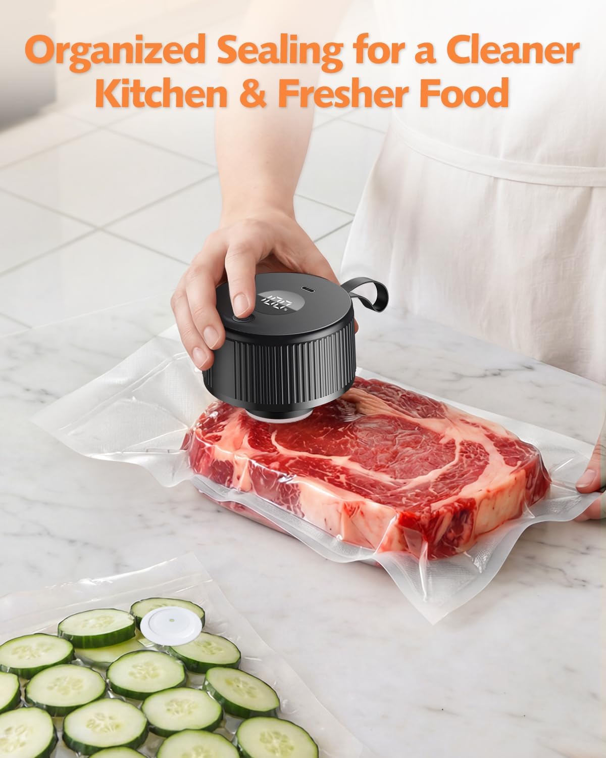 Skiennix Electric Mason Jar Vacuum Sealer - Upgraded Handheld Kit for Wide & Regular Mouth Jars | Portable Food Storage Solution
