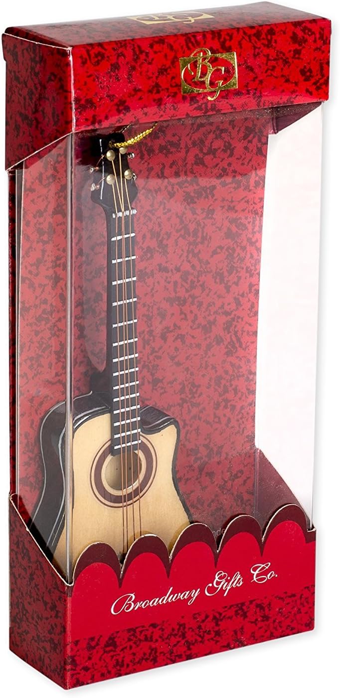 5-Inch Bass Acoustic Guitar Christmas Tree Ornament - Broadway Gifts