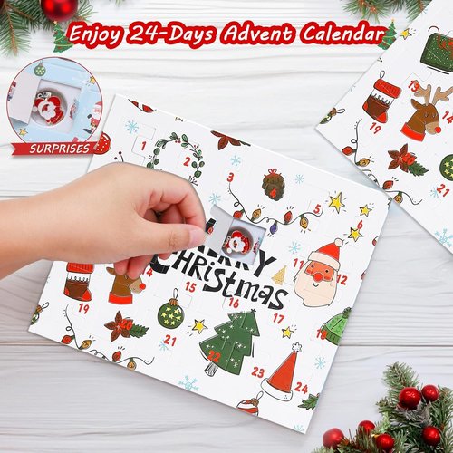 Christmas Vacation Advent Calendar - 24-Day Countdown with 2 DIY Charm Bracelets for Kids & Adults