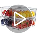 4-Pack Refrigerator Drawer Organizer Bins - Clear Stackable Fridge Storage with Drain Layer for Fruits Vegetables Snacks