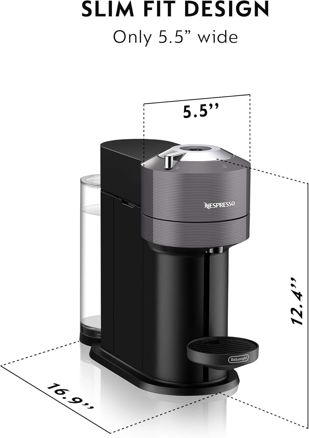 Nespresso Vertuo Next Coffee & Espresso Maker - 1260 Watts - Dark Gray Finish