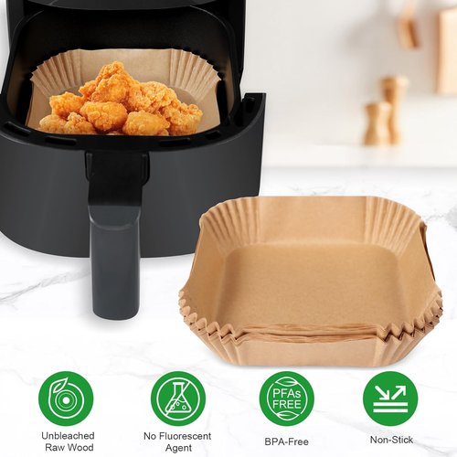 COSORI Mini Air Fryer Liners - 130 PCS Disposable Parchment Paper Baking Sheets for 2.1 Qt Models