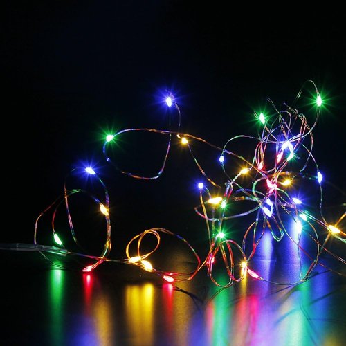 CYLAPEX LED Fairy Lights - 6 Pack Multicolor Battery Operated String Lights | 7ft 20 LEDs for Christmas & Parties