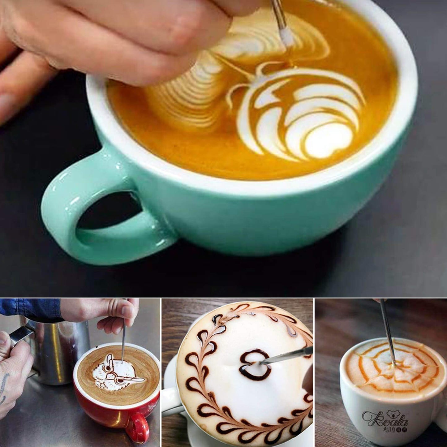 Milk Frothing Pitcher 20oz,Espresso Steaming Pitchers 600ml,Espresso Machine Accessories,Milk Frother cup 20 Oz, Coffee Cappuccino Latte Art,Stainless Steel Jug Cup with Decorating Art Pen