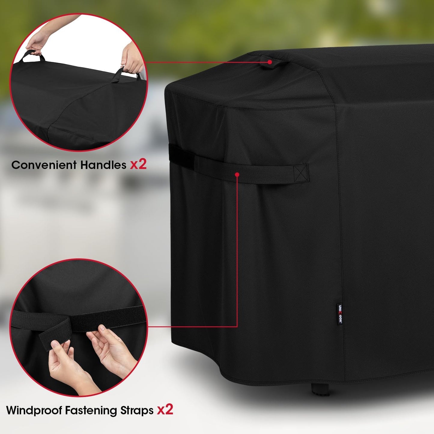 Unicook Griddle Cover - Heavy Duty Waterproof Protection for Weber 28 Inch Gas Griddle | Black