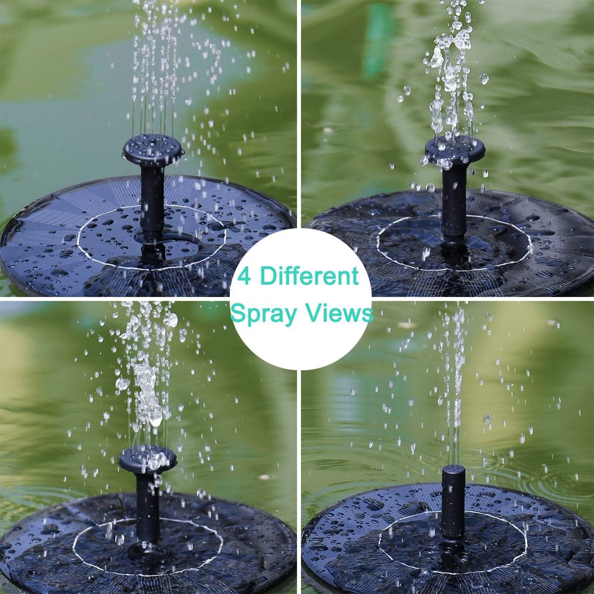 Skiennix Solar Fountain Pump - Upgraded 1.5W Mini Solar Powered Water Feature for Bird Baths, Gardens & Ponds