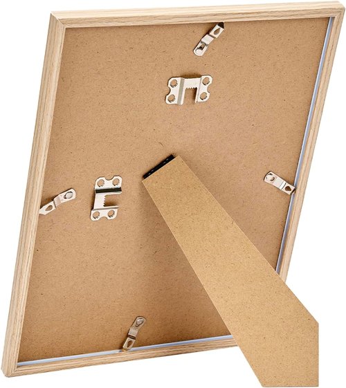 JCJMY 9x12 Picture Frame - Versatile Wall Hanging Design with Shatter-Resistant Plexiglass | Natural Finish