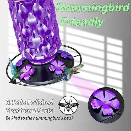 24OZ Hummingbird Feeder by [Brand Name] - Leak-Proof Design with Five Feeding Ports | Perfect for Outdoor Gardens